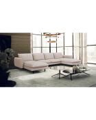 Grand u canapé panoramique isak beige sable  - 315x92/160x85 cm