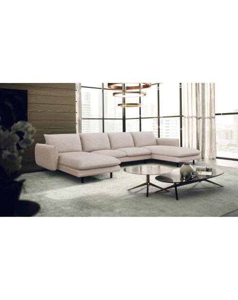 Canapé Grand u canapé panoramique isak beige sable  - 315x92/160x85 cm