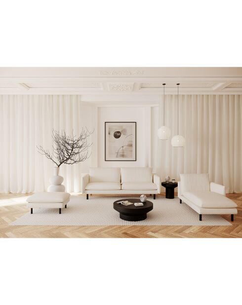 Isak 2-Sitzer-Sofa, cremefarbener lockiger Stoff, 155 x 92 x 85 cm