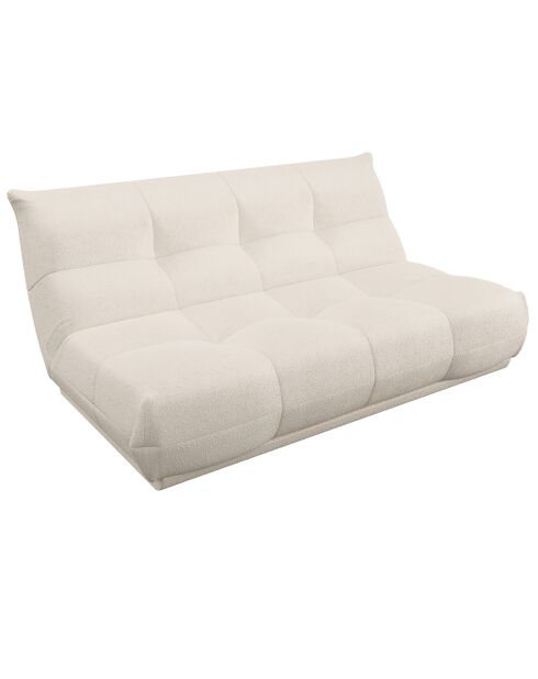 Gemütliches 3-Sitzer-Sofa aus cremefarbenem lockigem Stoff - 180x112x80 cm