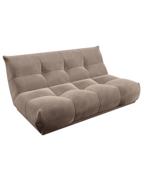 Gemütliches 3-Sitzer-Sofa aus beigem Samt - 180x112x80 cm