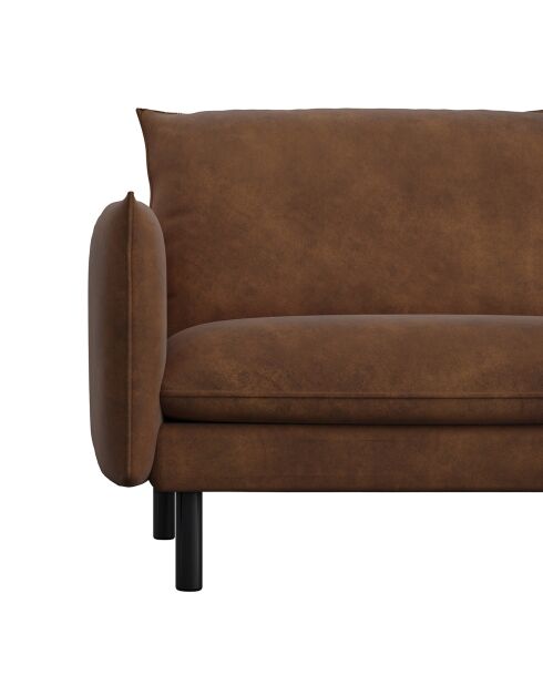 Isak 3-zitsbank vintage leereffect stof cognac - 170x92x85 cm