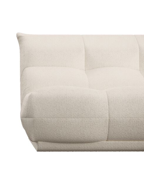 Gemütliches 4-Sitzer-Sofa aus cremefarbenem lockigem Stoff - 210x112x80 cm