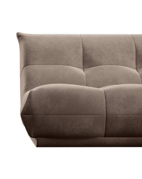 Gemütliches 4-Sitzer-Sofa aus beigem Samt - 210x112x80 cm