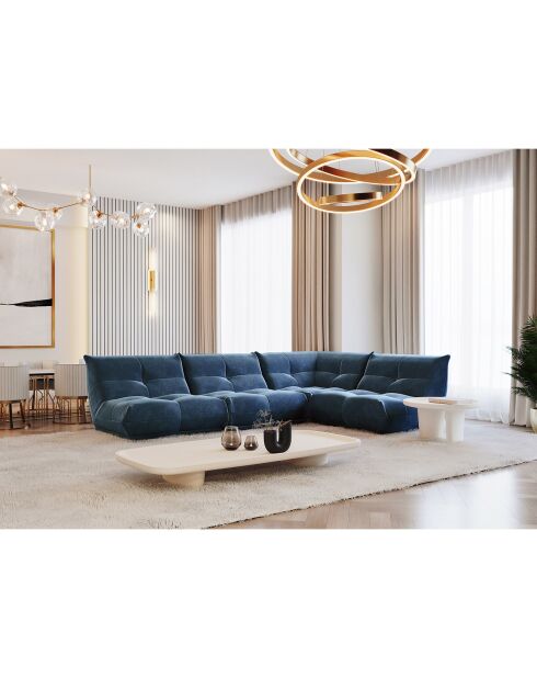 Breiter rechtwinkliger kuscheliger mitternachtsblauer Samt - 315x210x80 cm