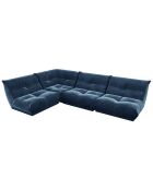 Grand angle gauche cozy velours bleu nuit - 315x210x80 cm