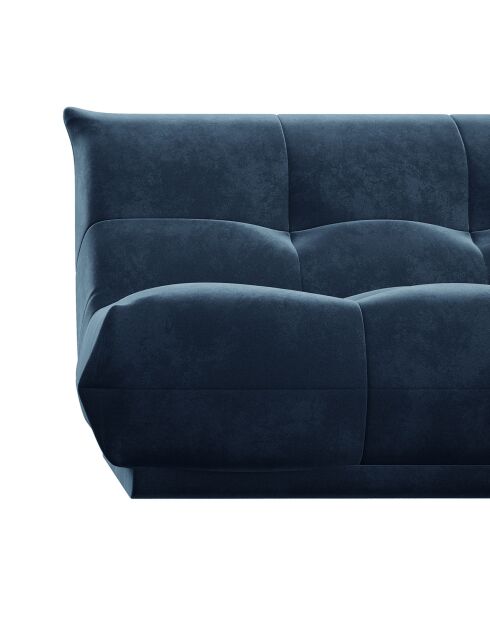 Grand angle gauche cozy velours bleu nuit - 315x210x80 cm