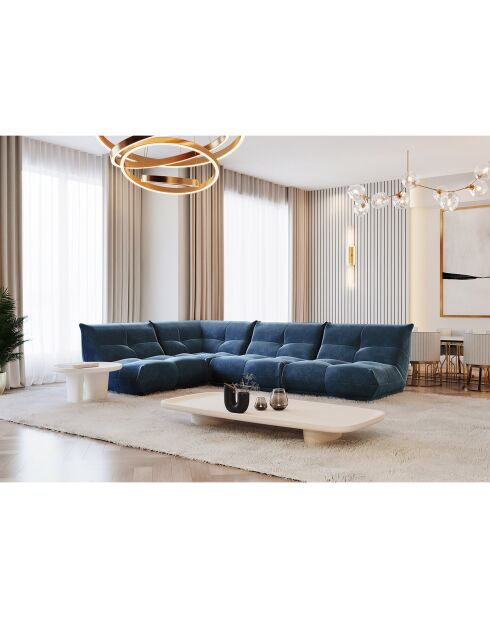 Breite linke Ecke, kuscheliger Samt, Mitternachtsblau - 315x210x80 cm