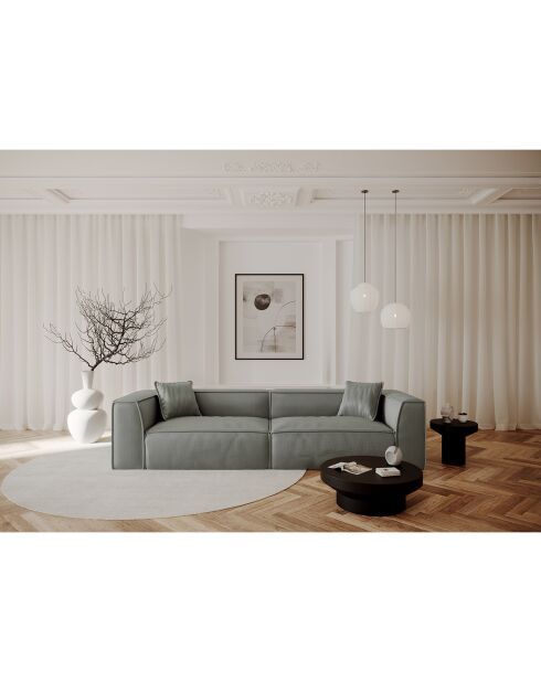 Sofá Rolf de pana caqui de 5 plazas - 280x97x63 cm