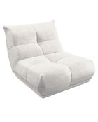 Fauteuil 80 cm cozy velours côtelé blanc cassé - 80x112x80 cm