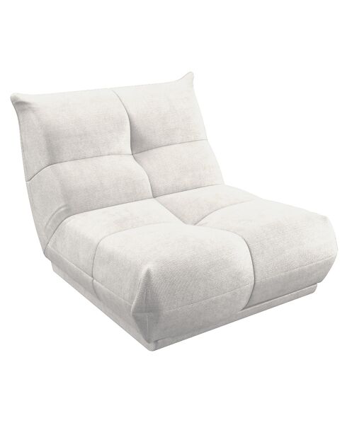 Fauteuil 80 cm cozy velours côtelé blanc cassé - 80x112x80 cm