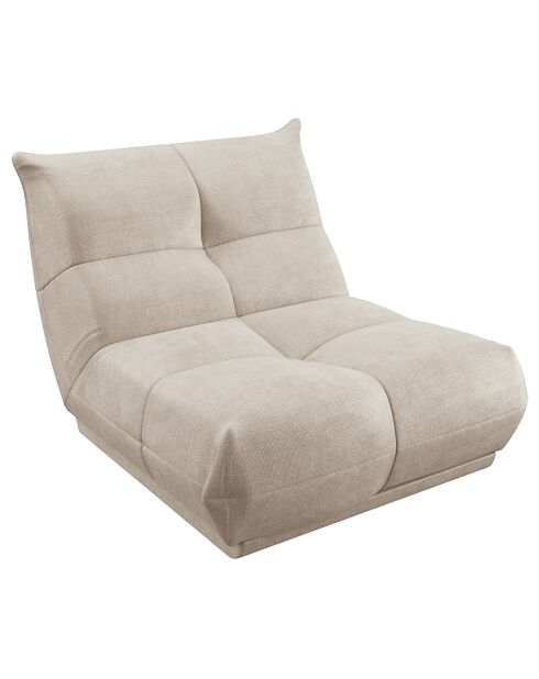 Fauteuil 80 cm cozy velours côtelé beige - 80x112x80 cm