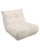 Fauteuil 80 cm cozy tissu bouclette crème - 80x112x80 cm