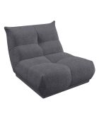 Fauteuil 80 cm cozy tissu bouclette anthracite - 80x112x80 cm