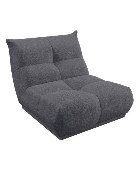 Fauteuil 80 cm cozy tissu bouclette anthracite - 80x112x80 cm