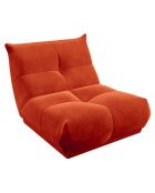 Fauteuil 80 cm cozy tissu velours orange rétro - 80x112x80 cm