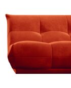 Fauteuil 80 cm cozy tissu velours orange rétro - 80x112x80 cm