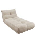 Méridienne cozy velours côtelé beige  - 105x185x80 cm