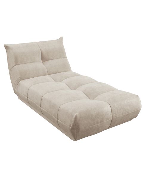 Méridienne cozy velours côtelé beige  - 105x185x80 cm