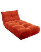 Méridienne cozy velours orange rétro - 105x185x80 cm