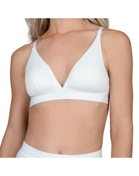 Weißer Triangel-BH mit natürlichen Rippen