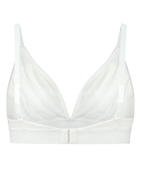 Weißer Triangel-BH mit natürlichen Rippen