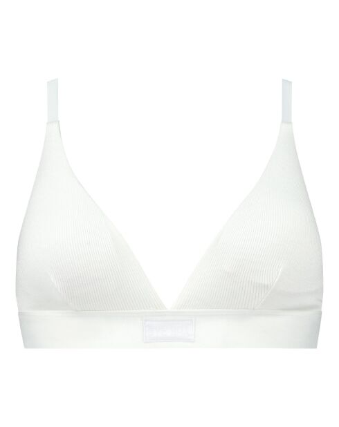 Weißer Triangel-BH mit natürlichen Rippen