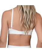 Weißer Triangel-BH mit natürlichen Rippen