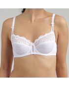 Soutien-gorge balconnet Flower Elegance blanc