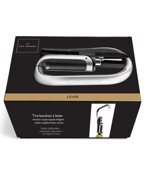 Cavatappi a leva grigio/nero