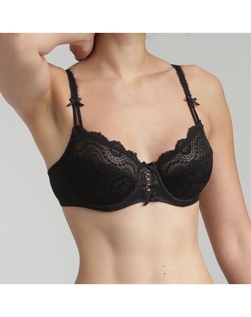 Soutien-gorge balconnet Flower Elegance noir