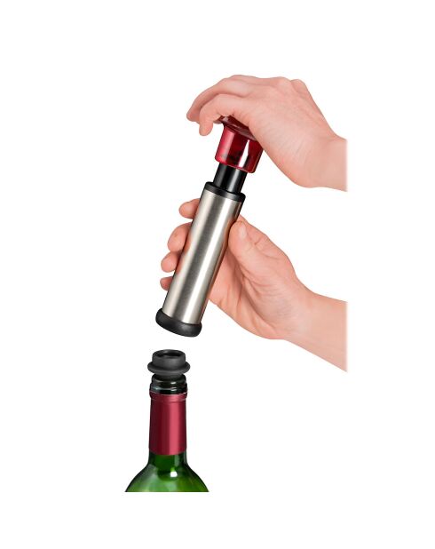 Pompe à vide avec 3 bouchons Aero gris/noir/rouge