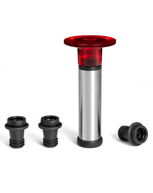 Pompe à vide avec 3 bouchons Aero gris/noir/rouge