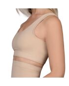 Zacht aanvoelende beige omkeerbare bh