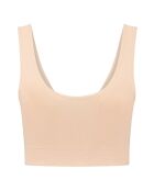 Zacht aanvoelende beige omkeerbare bh