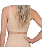 Zacht aanvoelende beige omkeerbare bh