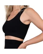 Zwarte, zacht aanvoelende omkeerbare bh