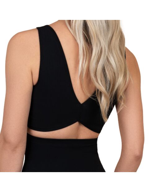 Zwarte, zacht aanvoelende omkeerbare bh