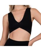 Zwarte, zacht aanvoelende omkeerbare bh