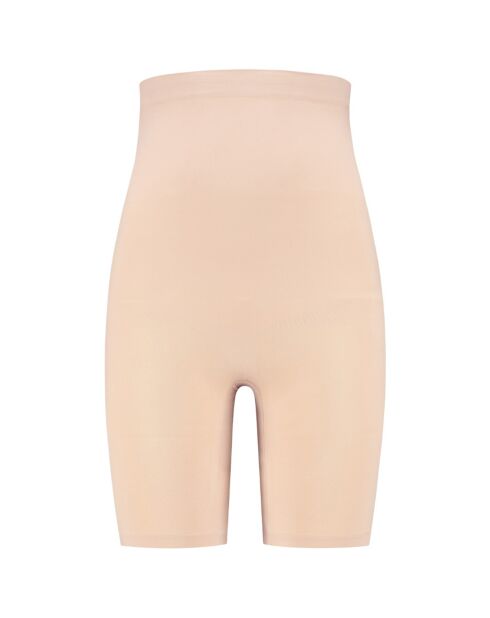 Weiche, beigefarbene Shorts mit hoher Taille