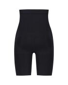 Zacht aanvoelende zwarte korte broek met hoge taille