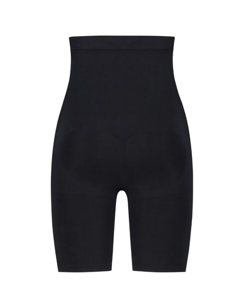 Zacht aanvoelende zwarte korte broek met hoge taille