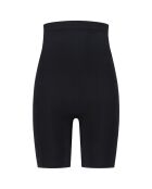 Zacht aanvoelende zwarte korte broek met hoge taille