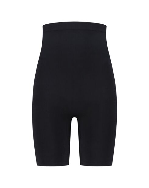 Zacht aanvoelende zwarte korte broek met hoge taille