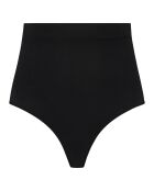 Zwarte, zacht aanvoelende string met hoge taille en hoge taille