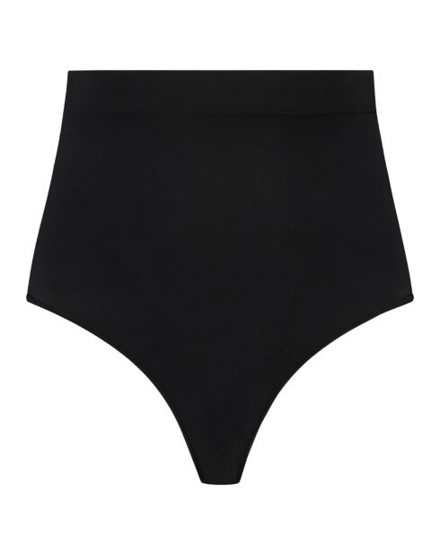 Zwarte, zacht aanvoelende string met hoge taille en hoge taille