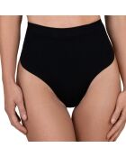 Zwarte, zacht aanvoelende string met hoge taille en hoge taille