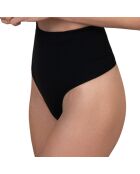 Zwarte, zacht aanvoelende string met hoge taille en hoge taille