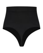 Zwarte, zacht aanvoelende string met hoge taille en hoge taille