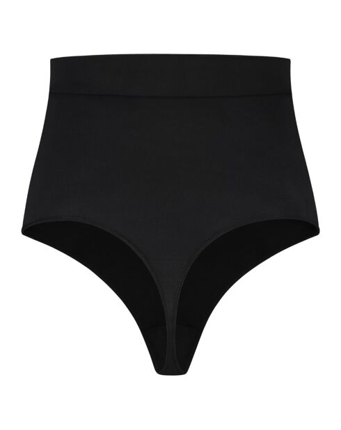 Zwarte, zacht aanvoelende string met hoge taille en hoge taille